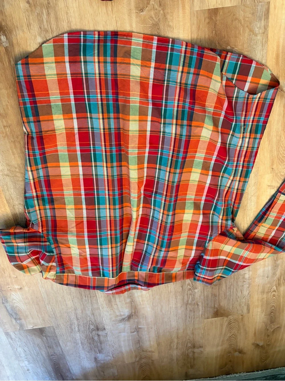 Ralph Lauren Men’s Orange Multi-Color Plaid Button-Up Shirt